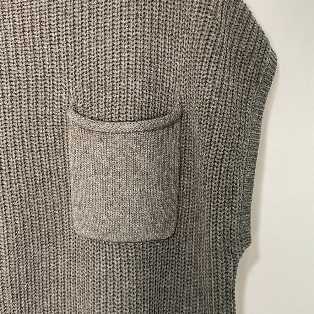 (NWT) LILLUSORY Cap Sleeveless Crop Sweater, Gray - XL - Picture 4 of 8